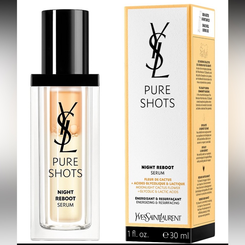 YSL Pure Shots Night Reboot Resurfacing Serum 1oz sealed brand new